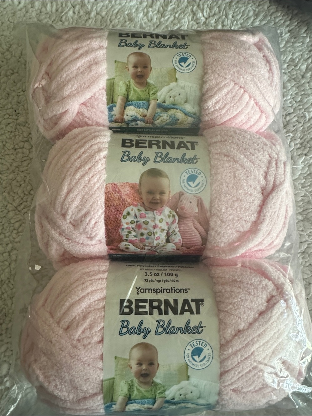 Bernat Baby Blanket Yarn - Soft Pink